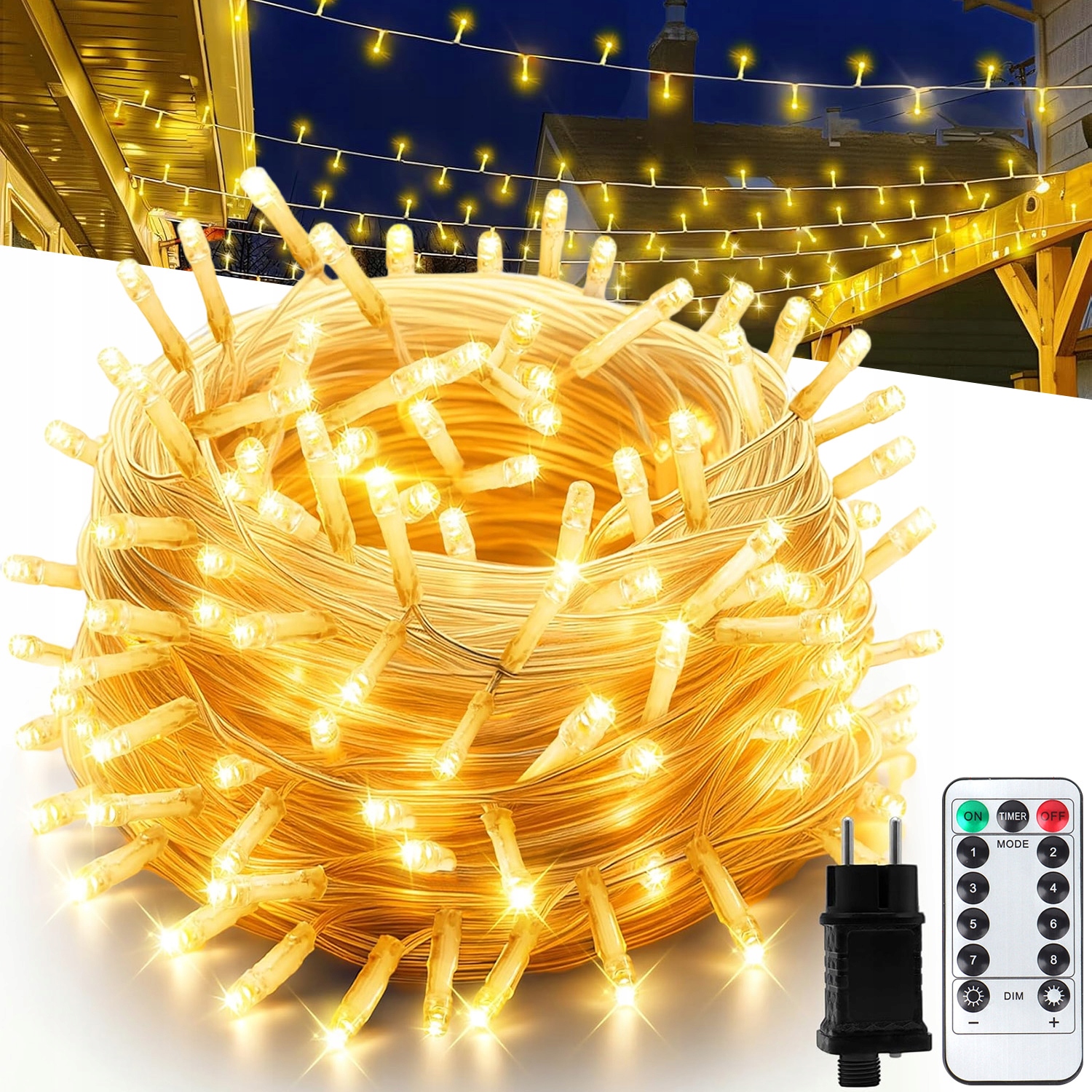 Vánoční Osvětlení Na Stromeček Led 700 Lampiček 68 M Pilot Teplá Barva Zahrada