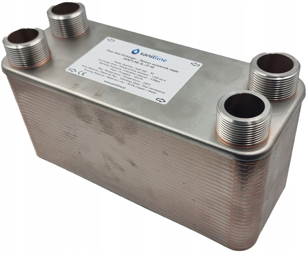 Výmenník Tepla Sanitline 50 Doskový Výkon 110 kW Pripojenie 4x 5/4" 11/4"