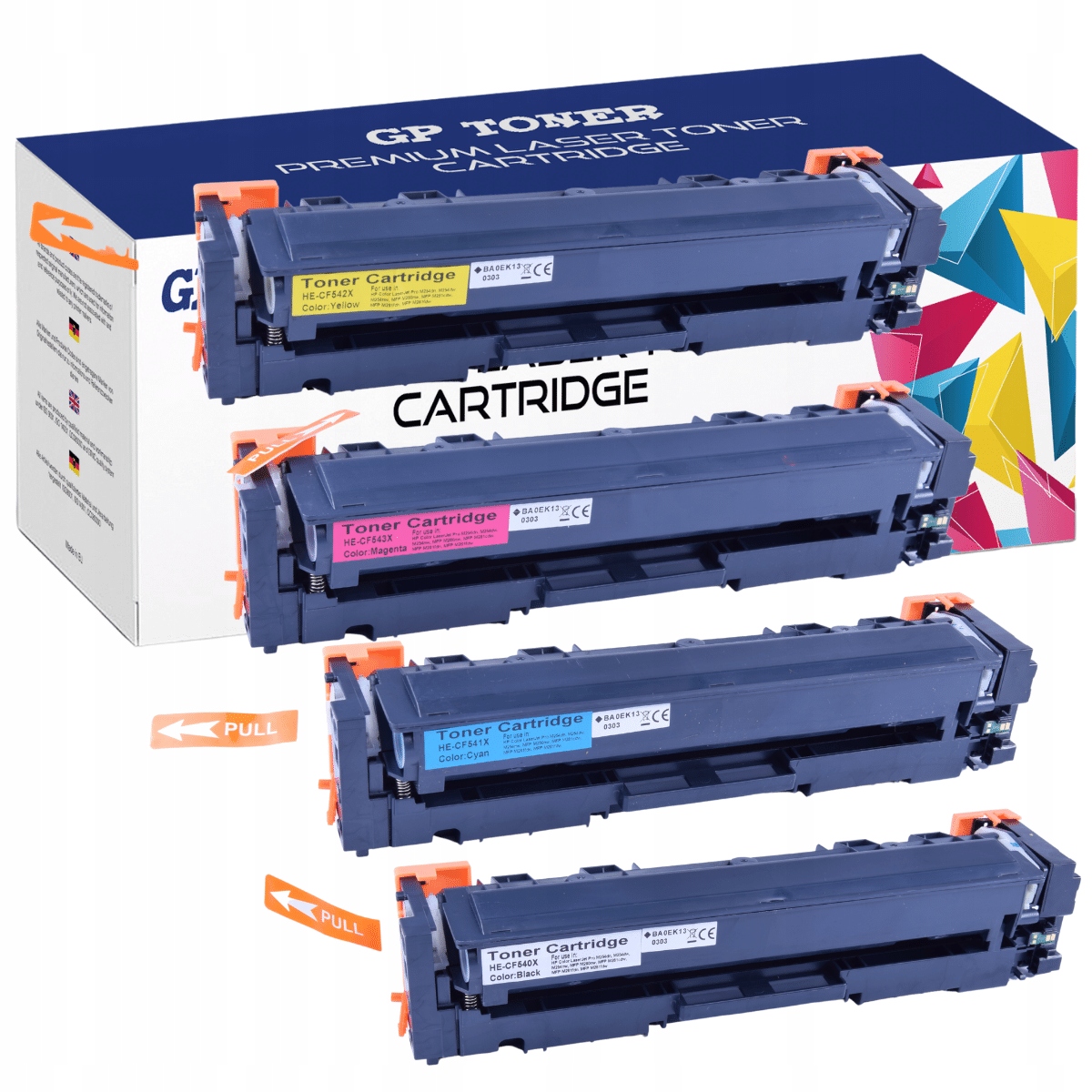 4x Toner Pro Hp Color Laserjet Pro Mfp M281FDW M281fw M254dw CF540XT Cmyk