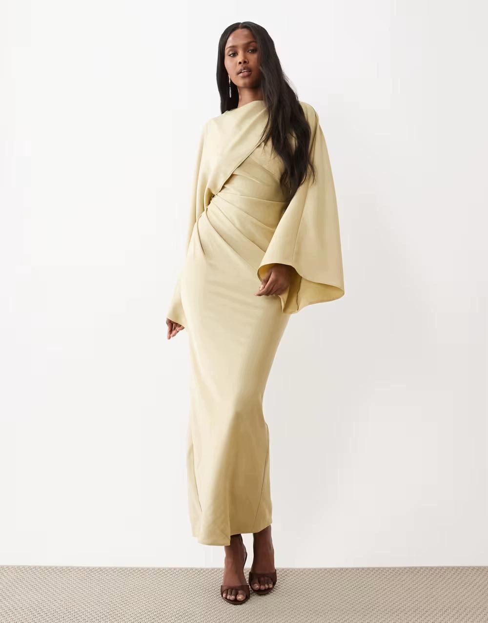 Asos Design Maxi Šaty Dlouhý Rukáv B23 L