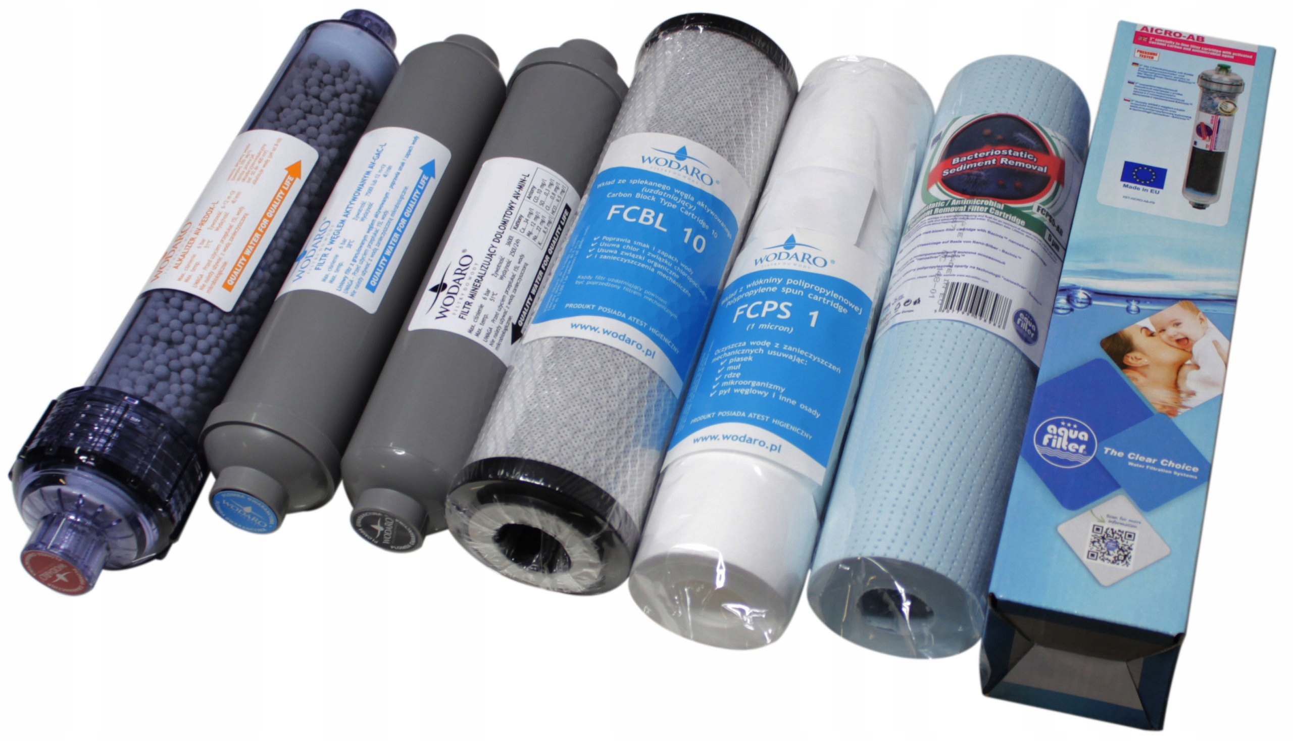 Zestaw wkładów do filtra wody RO9 Wodaro Graphite na serwis roczny Redox