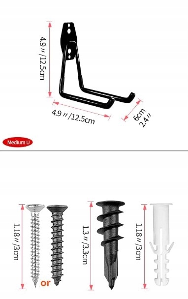 HAKI GARAŻOWE UCHWYTY ŚCIENNE PODWÓJNE DO GARAŻU 14 SZTUK ZESTAW Kod producenta 654798