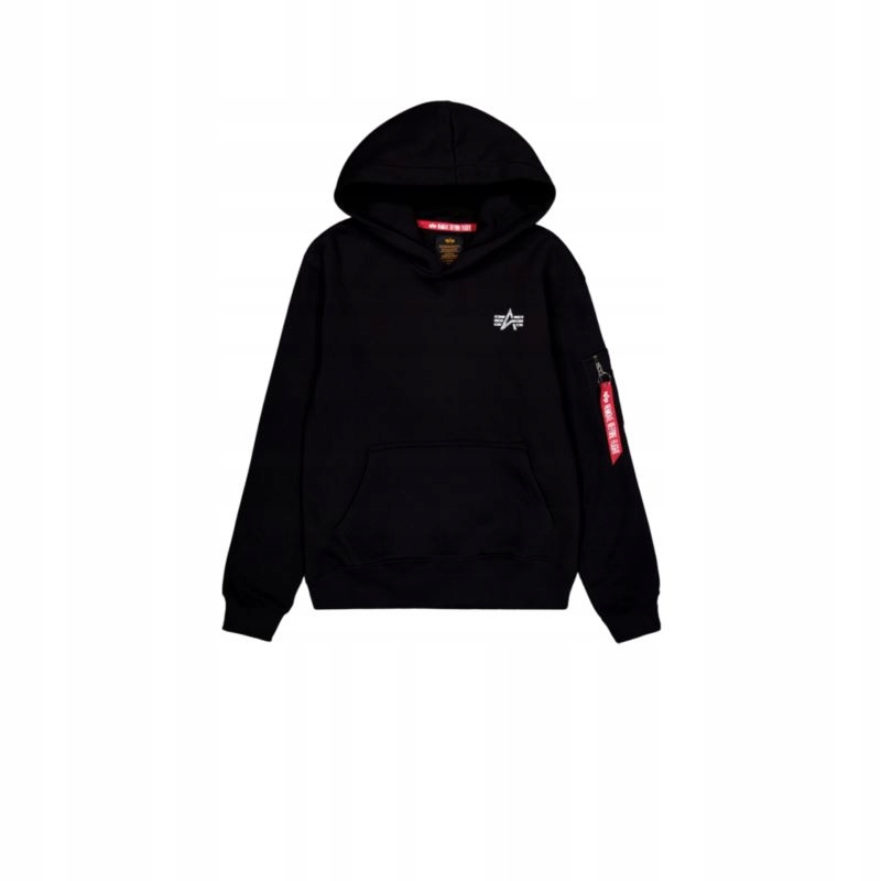 Alpha Industries Red Stripe Hoody 148341-03 XL Červená mikina s kapucí