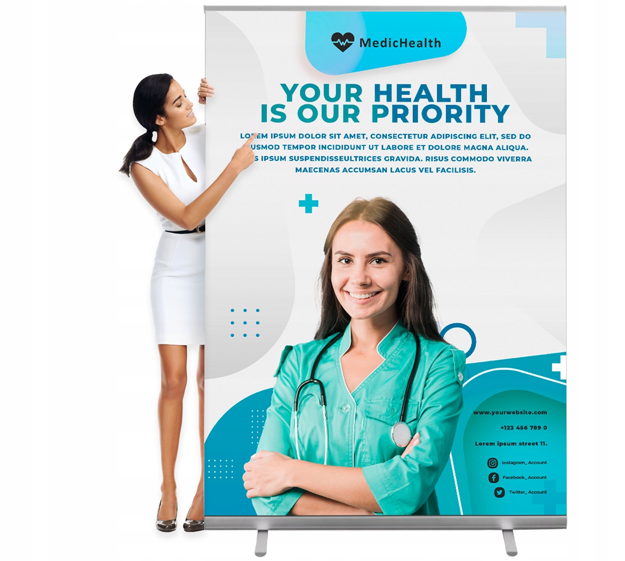 ROLL-UP 150x200 ROLLUP z wydrukiem BLOCKOUT Kraków