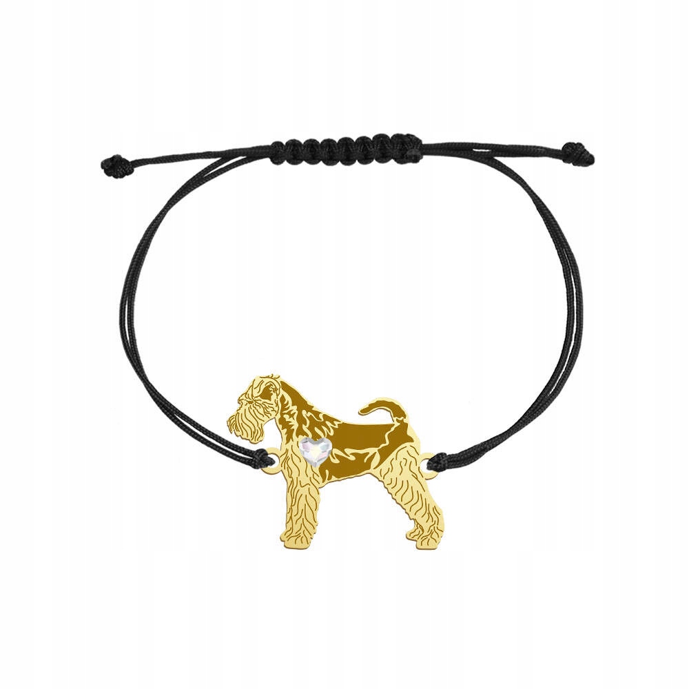 Zlatý náramek s psem Velšský teriér Stříbro 925 Šperky Gravírování Bonus