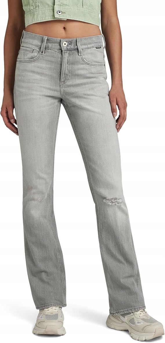 G Star Raw Šedé Džíny Zvony S Prolisy Vysoký Stav 28/30 6BA