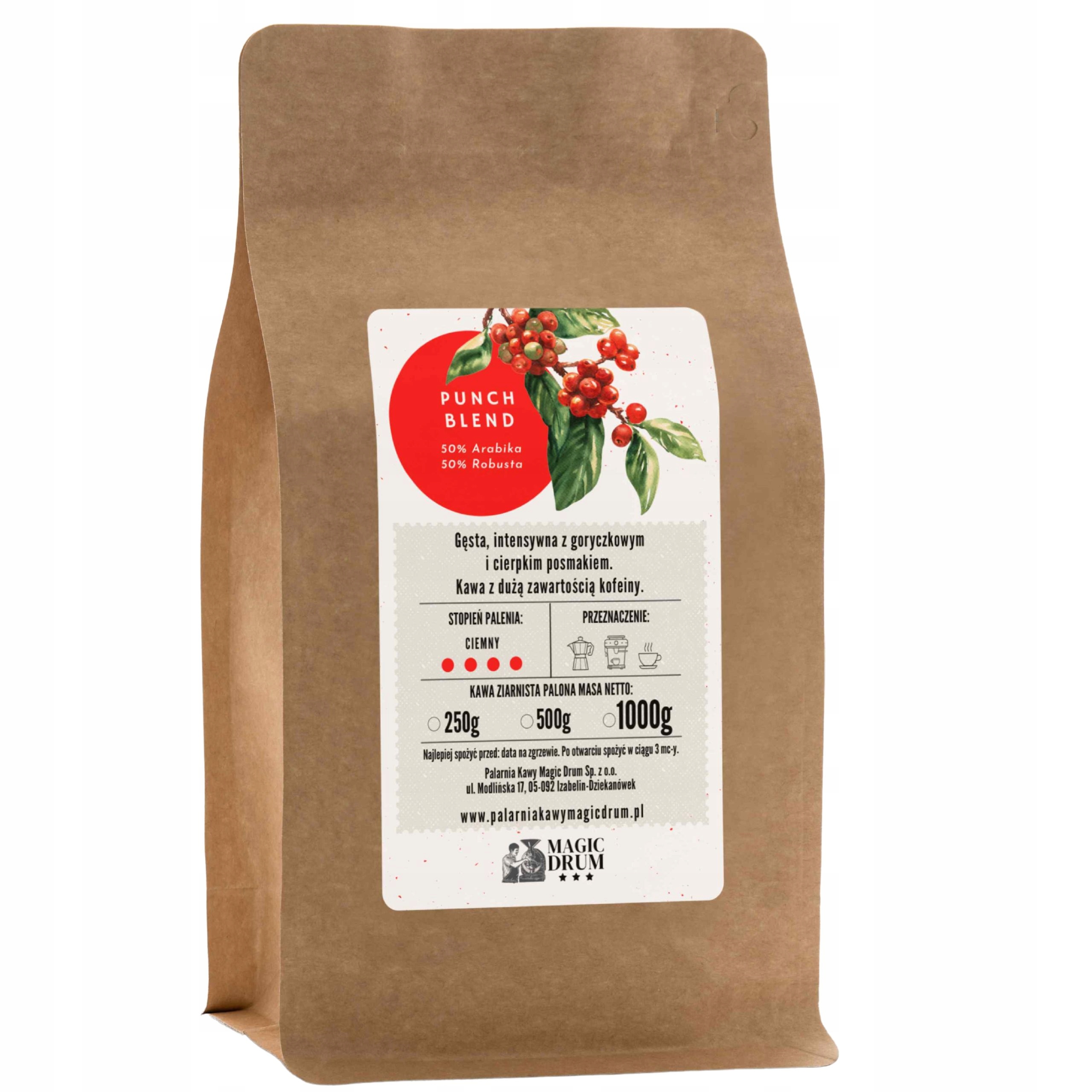Levně Káva zrnková 1 kg Punch Blend 50/50