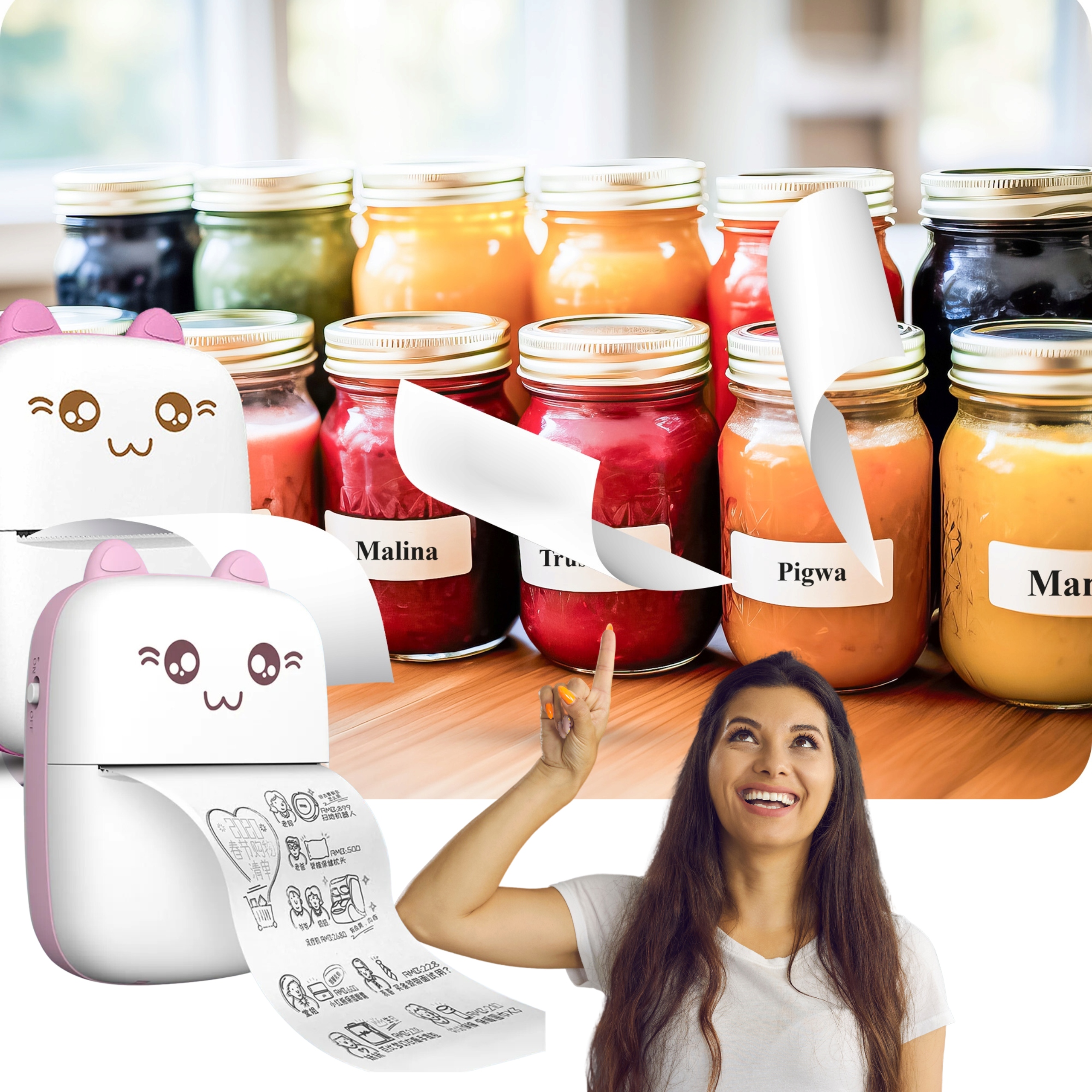 Drukarka Termiczna Bluetooth DRUKUŚ Mini do Zdjęć Etykiet ETUI ROLKI GRATIS Producent Inna