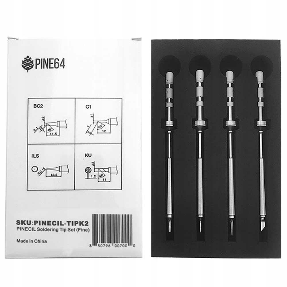 Sada 4 pájecích hrotů pro PINE64 Pinecil V2 – normální délka