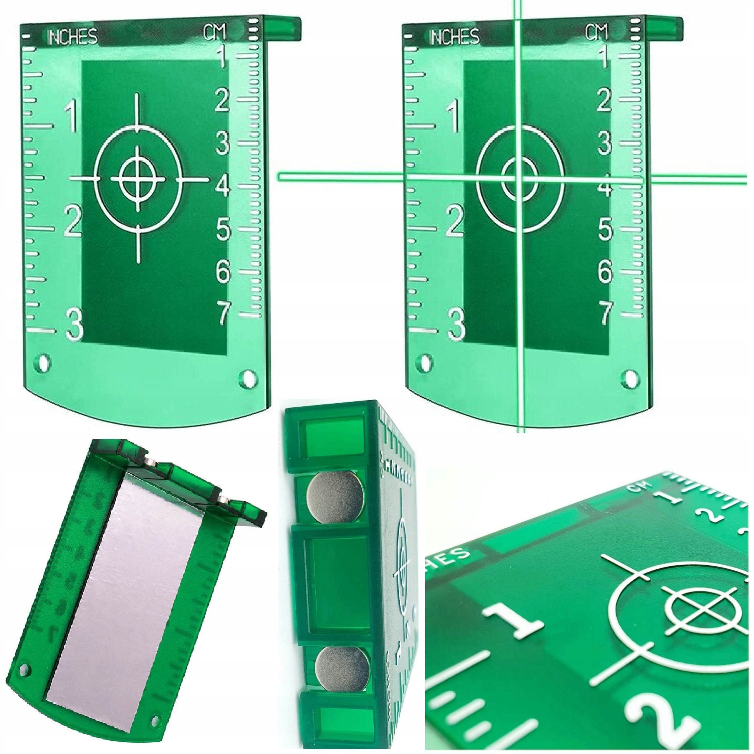 TARCZA CELOWNICZA DO LASERA ZIELONA PŁYTKA DO POZIOMICY MAGNETYCZNA