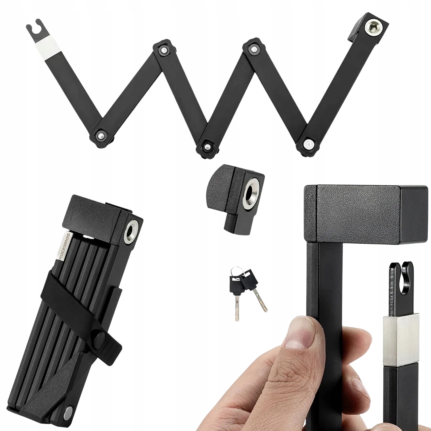 Zapięcie Rowerowe Na Kluczyk Zabezpiecznie Składane Rower Mocne Rockbros