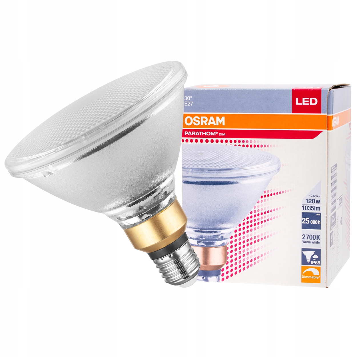 

Żarówka Led Halogen E27 12,5W 1035lm Osram 30D