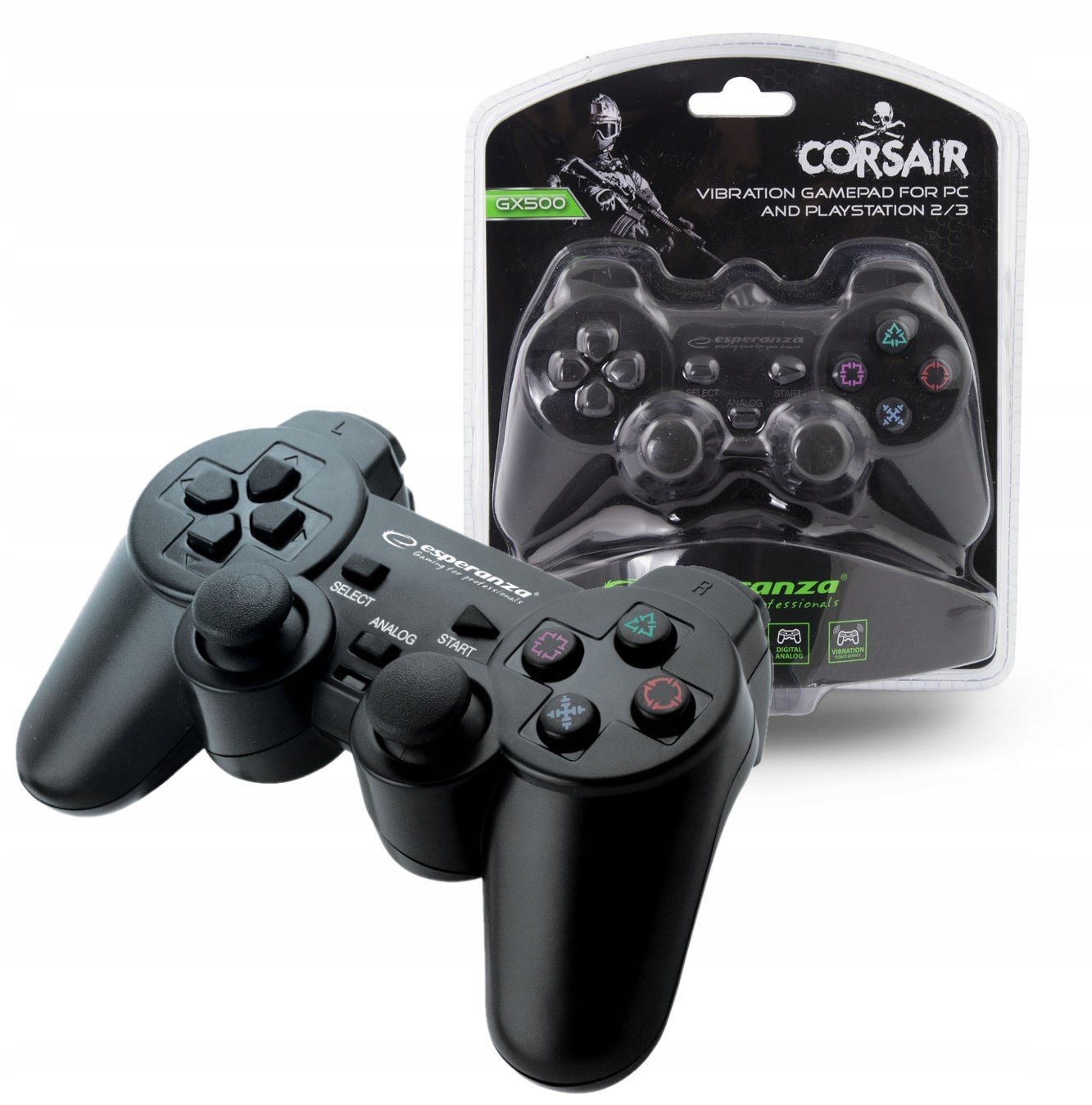 

Gamepad Pad Do PS2 PS3 Pc 2 x Wibracja Usb Analog