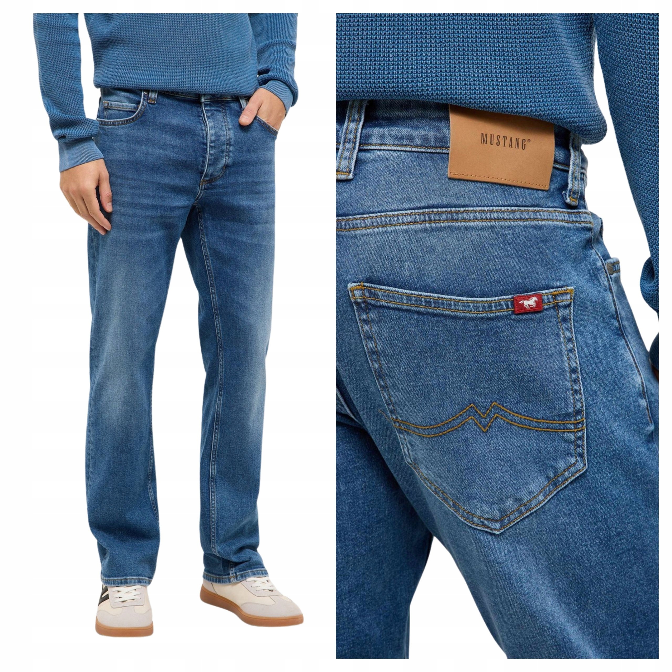 Pánské kalhoty Mustang Michigan Straight Jeans Denim Blue W34 L30