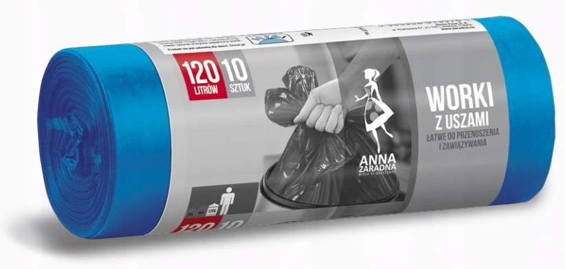 

Az Worki Śmieci Niebieskie LD 120L 10szt z Uszami