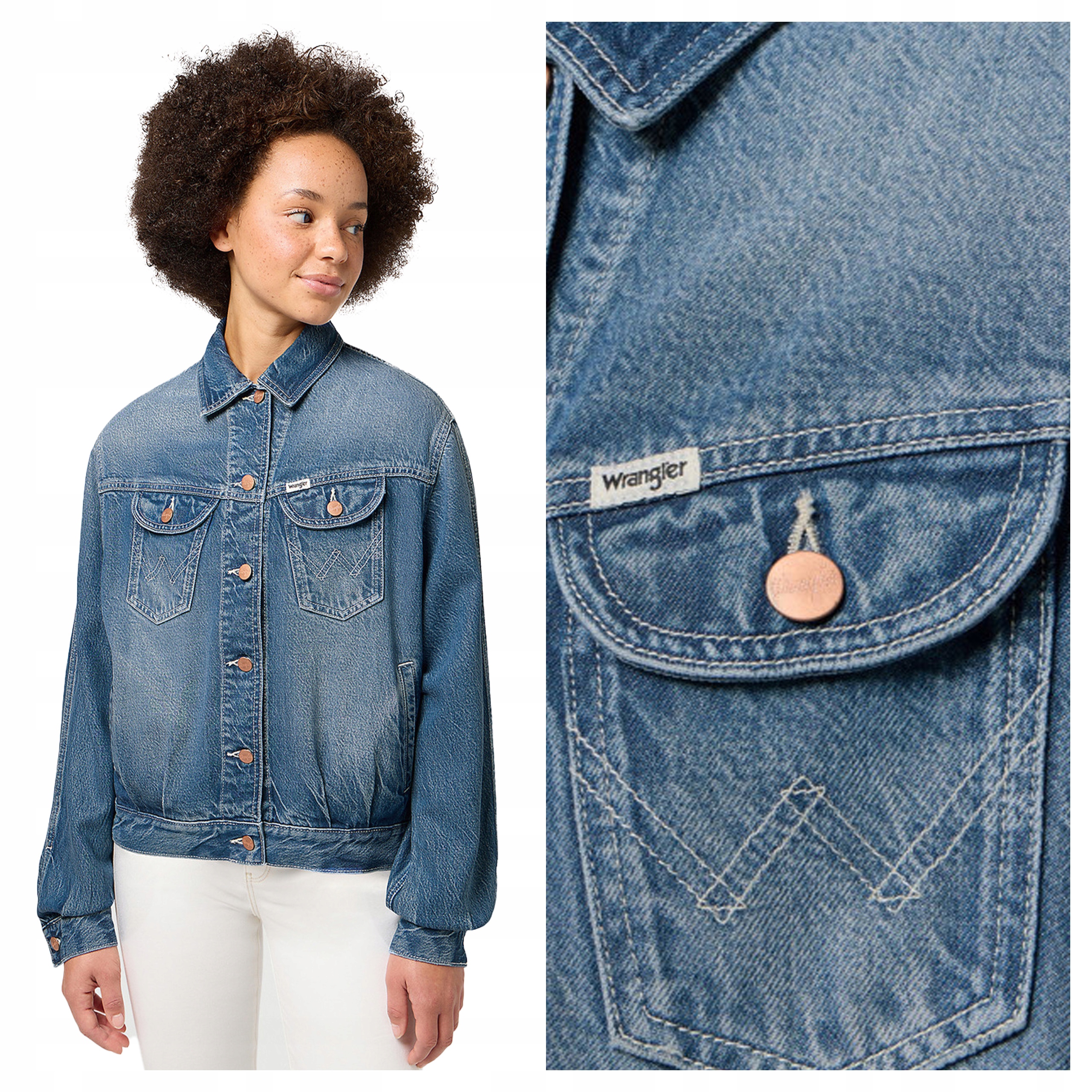Wrangler Jumbo Trucker Jacket M Dámská džínová bunda