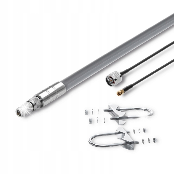 Qoltec Zestaw Antena LoRa | 5.8 dBi + kabel zasilający