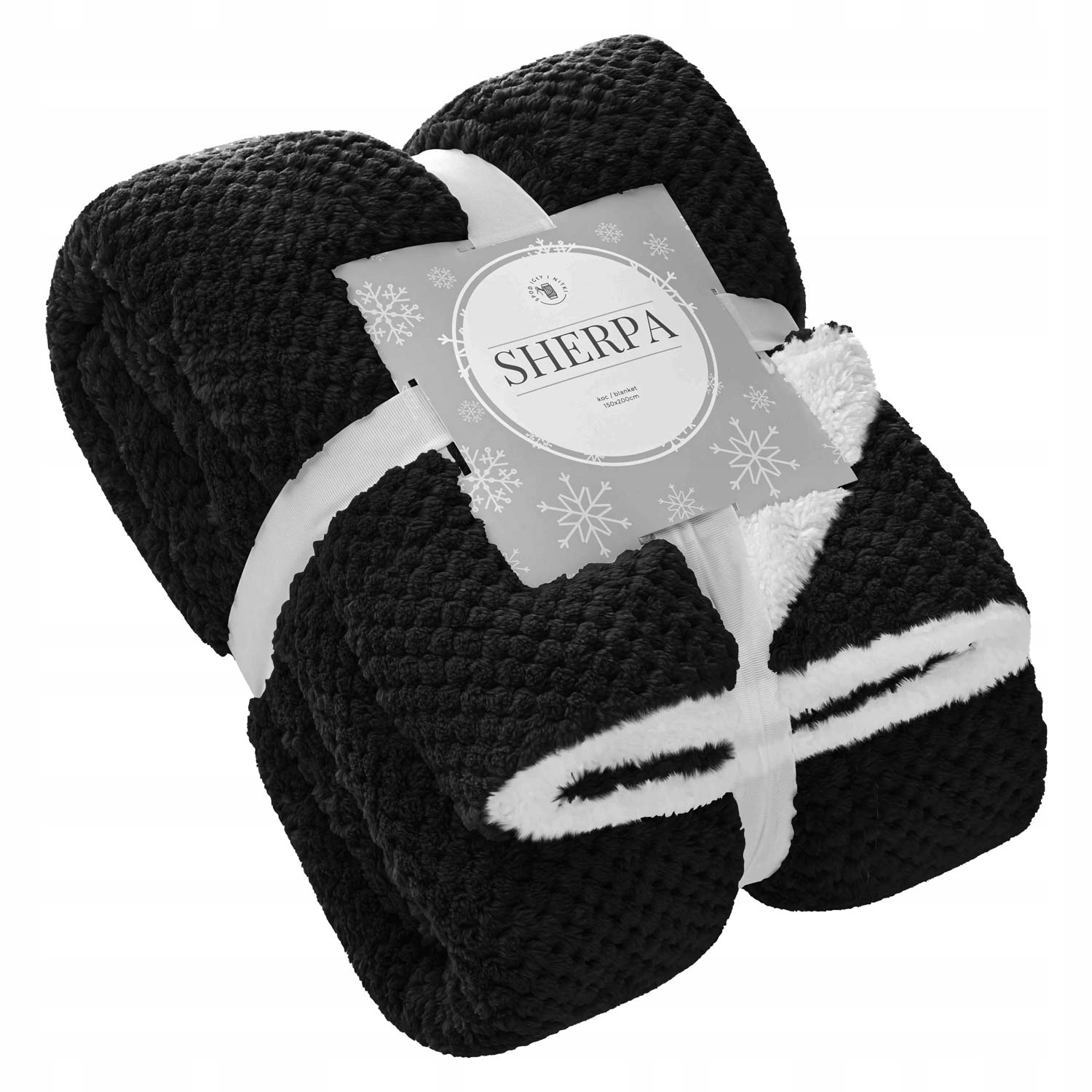 Deka Sherpa 150x200 černá, bílá, oboustranná, beránek