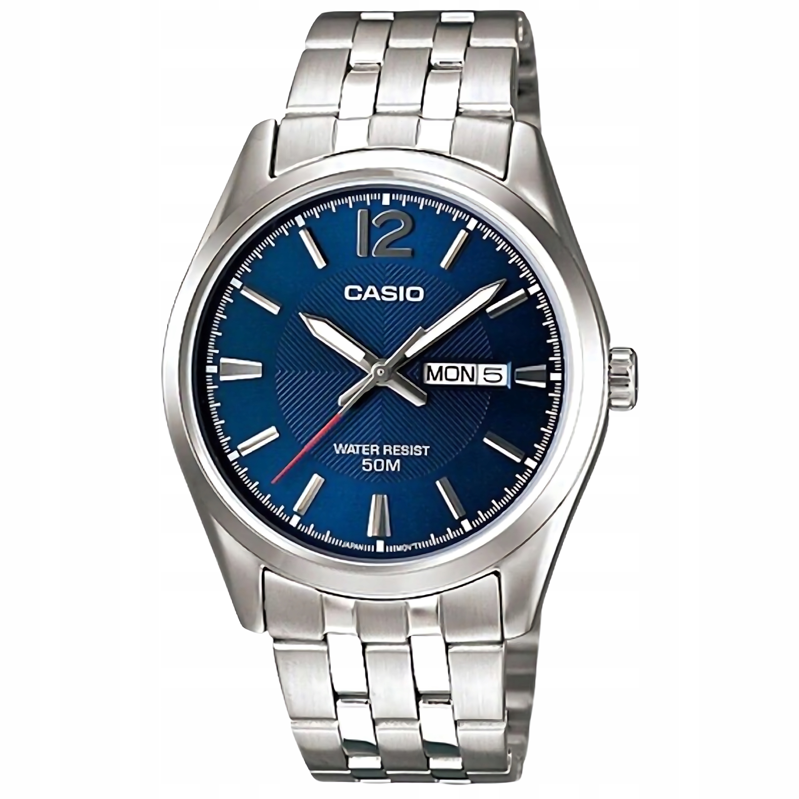 Pánské Hodinky Casio MTP-1335D-2AV Granátový Ocelový Datumovka WR50 Krabička