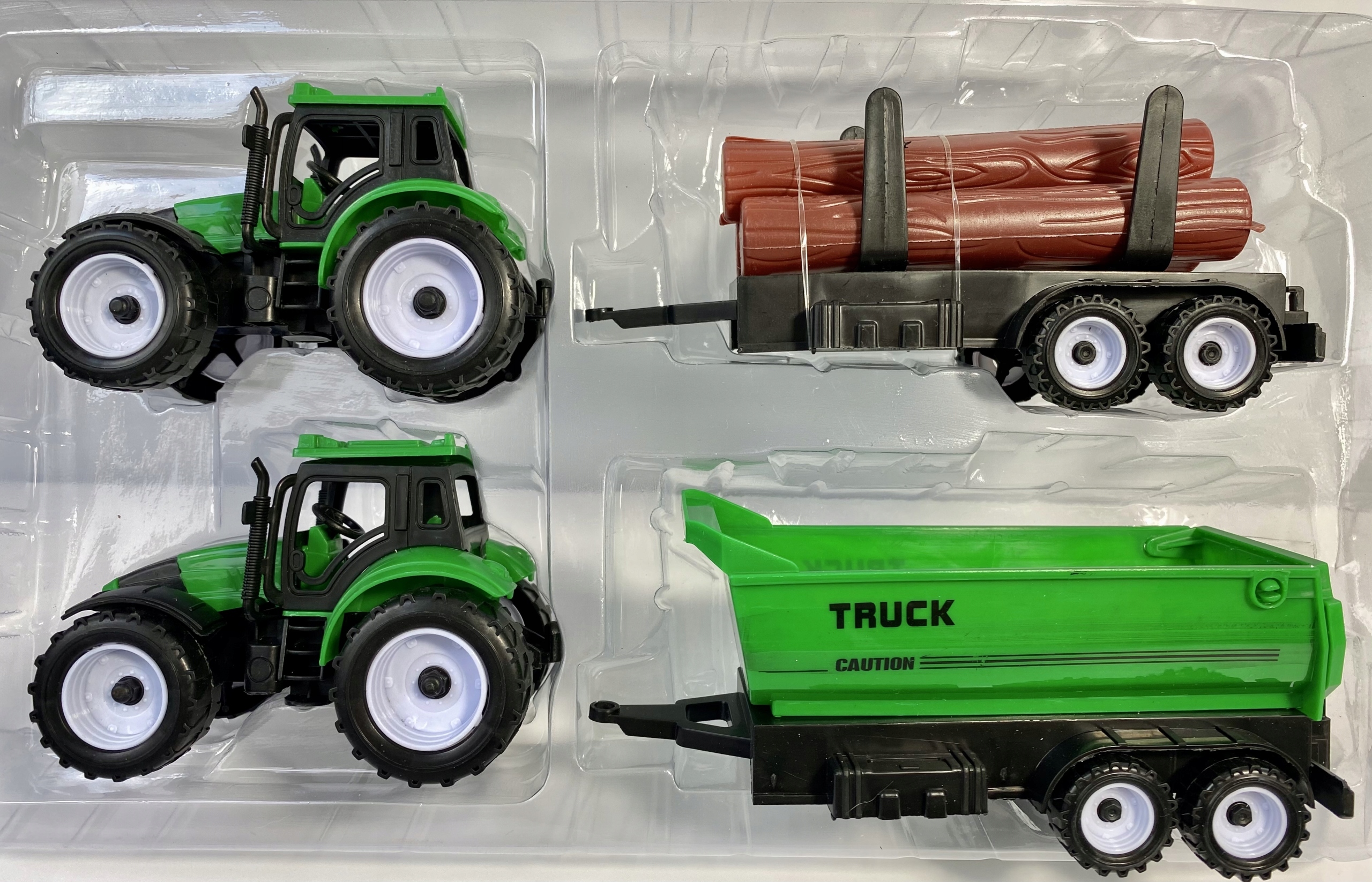 

Duży zestaw 2sztuk Traktory 29CM z przyczepami 473