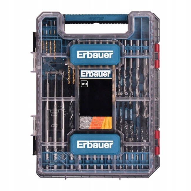 Zestaw wierteł i bitów Erbauer 113 sztuk