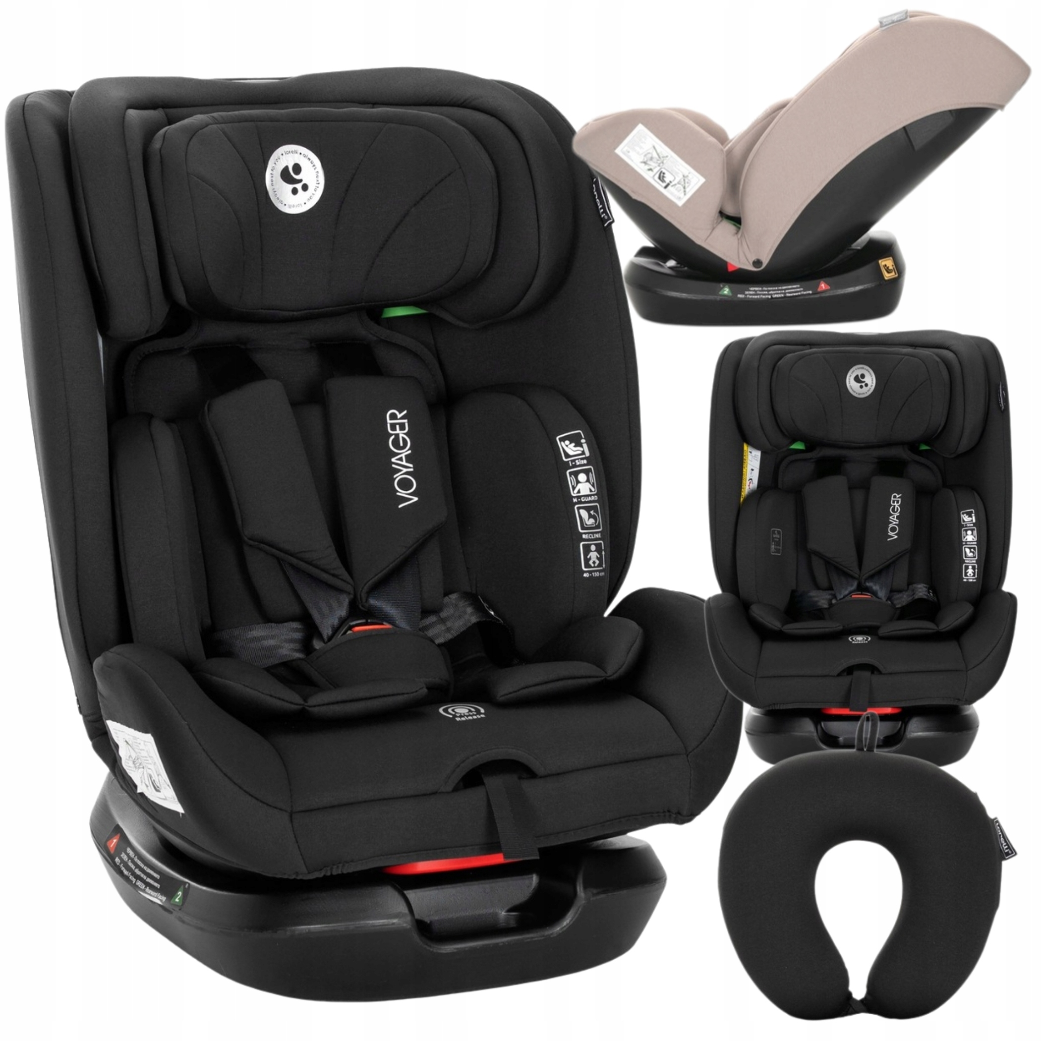 Lorelli Fotelik samochodowy I-size 40-150cm 15-36kg przód/tył Voyager Black