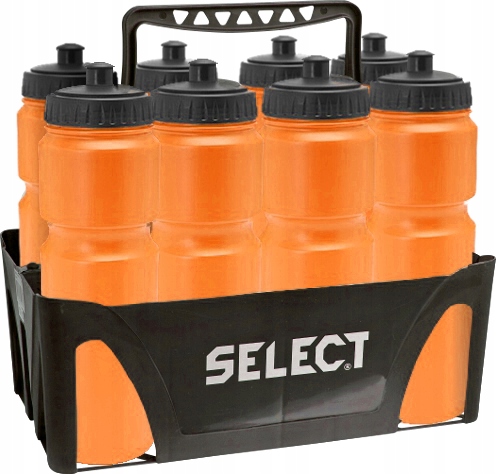 Zestaw Sportowy Koszyk Select 8 Bidonów Pomarańczowych 840 ml
