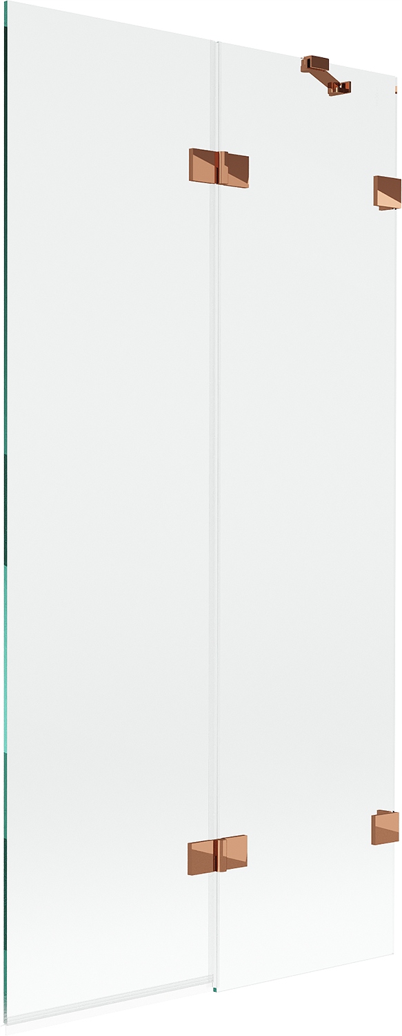 Mexen Lunar vanová zástěna 2-křídlá pravá 90 x 150 cm, transparentní, růžov