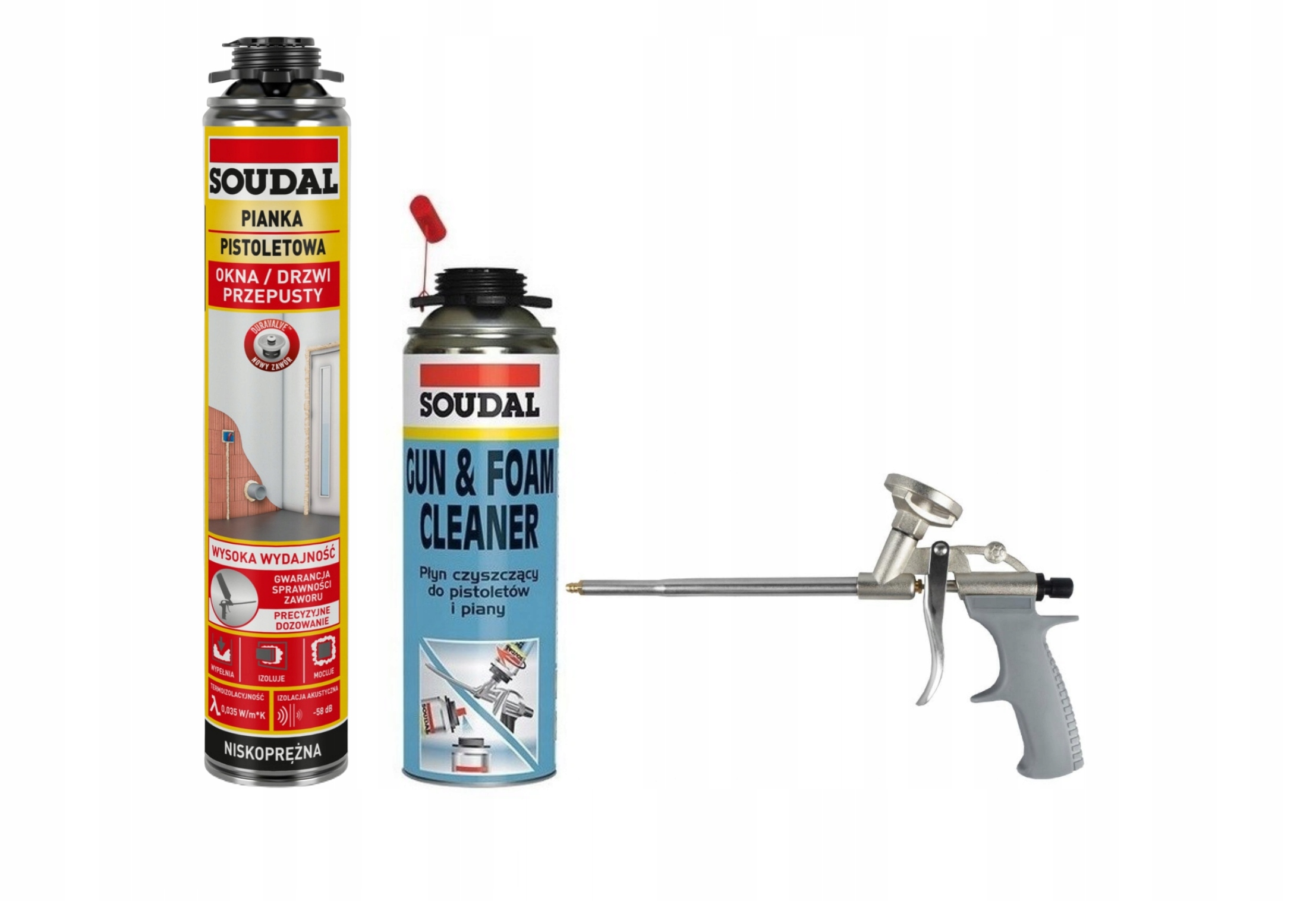 Soudal Pištoľová pena 121105 750 ml čistiaci prostriedok pištoľ