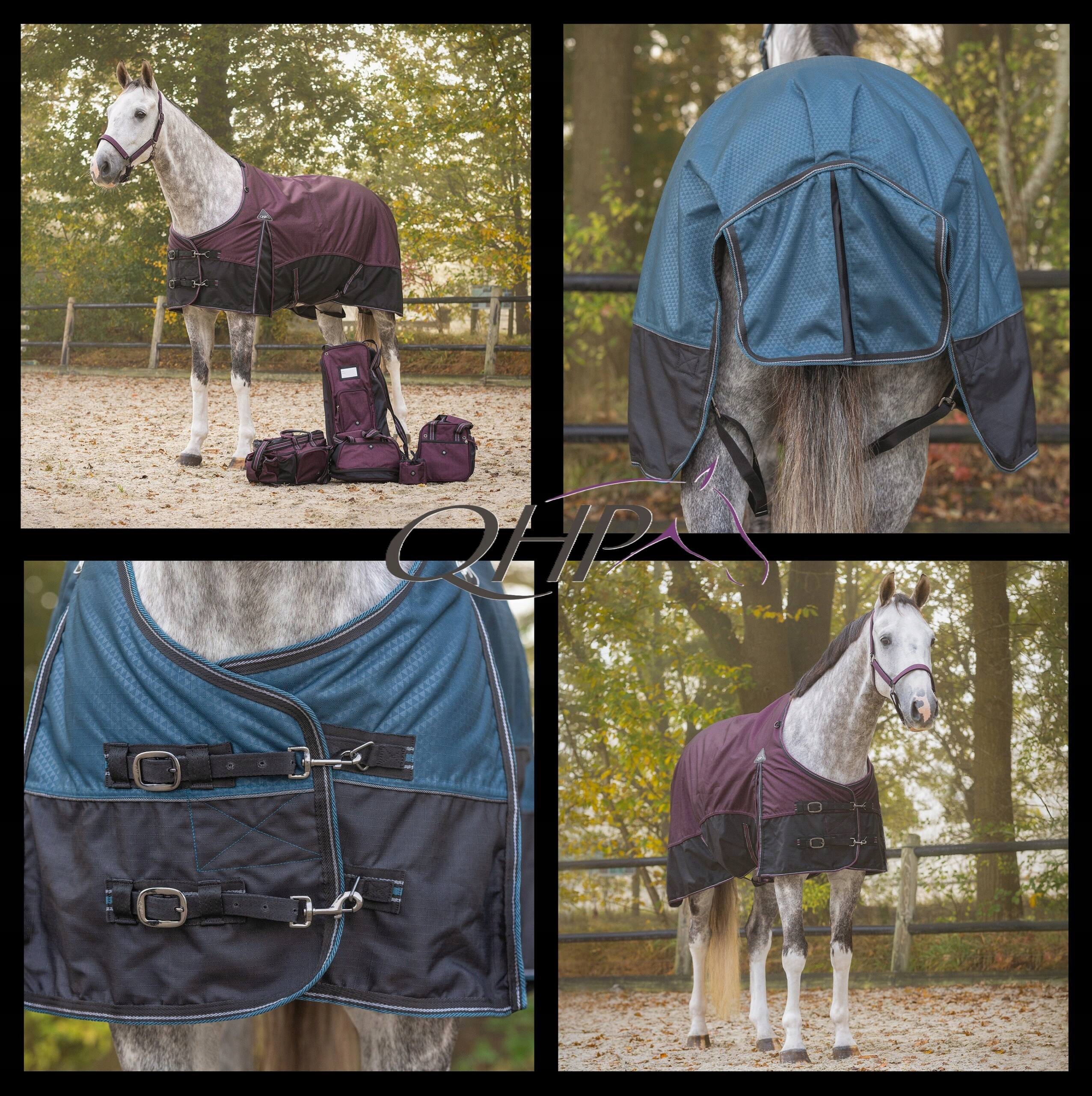 Derka zewnętrzna podszyta polarem padok materiał 1200D Qhp Mystic Blue 90cm