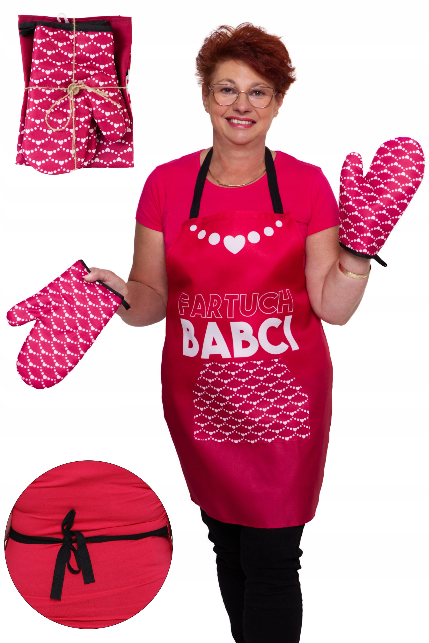 

Dzień Babci Komplet Kuchenny Fartuch Rękawice