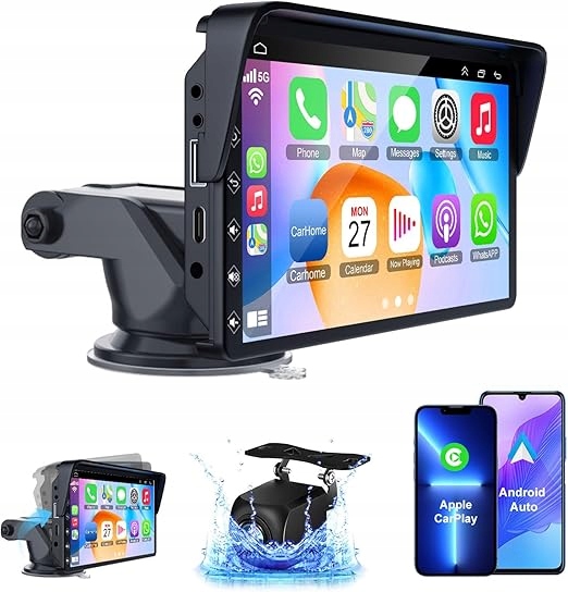 Přenosný displej do auta, 7palcový dotykový Ips displej