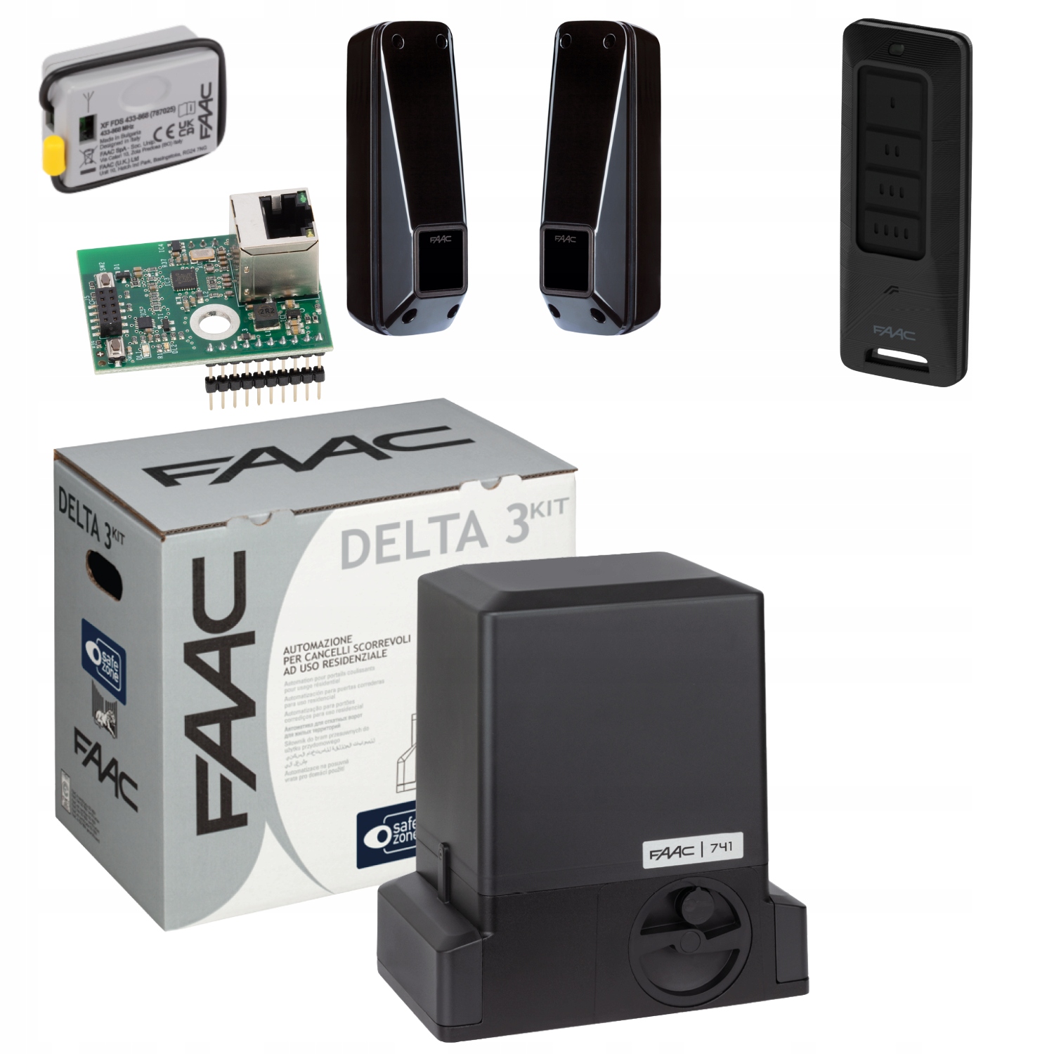 Faac DELTA3+ Smart WiFi Xwbl+ Lampa Xled napęd bramy przesuwnej automat