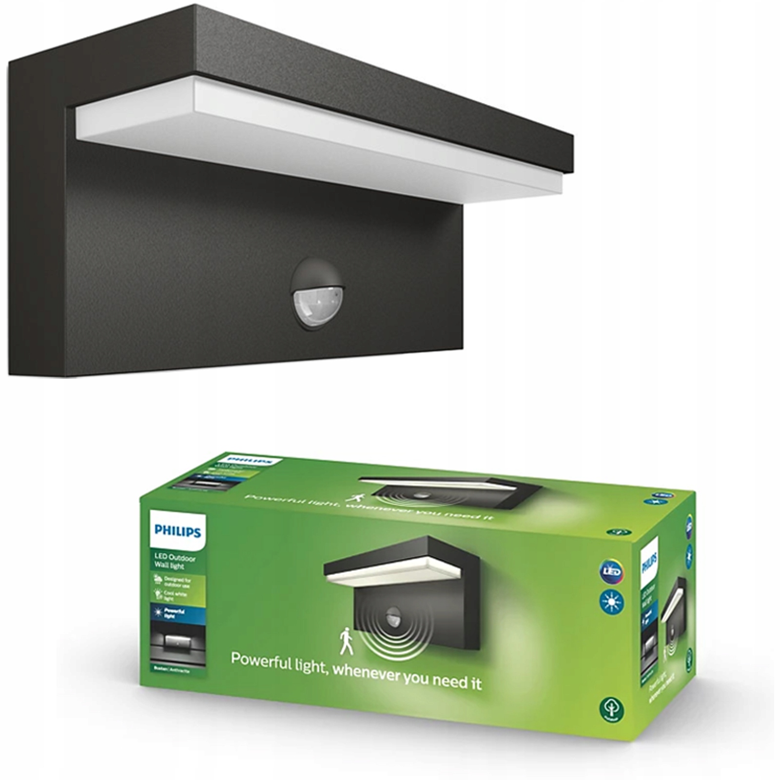 Led záhradná lampa Fasádna nástenná lampa Bustan Ir 4,5W s senzorom Philips