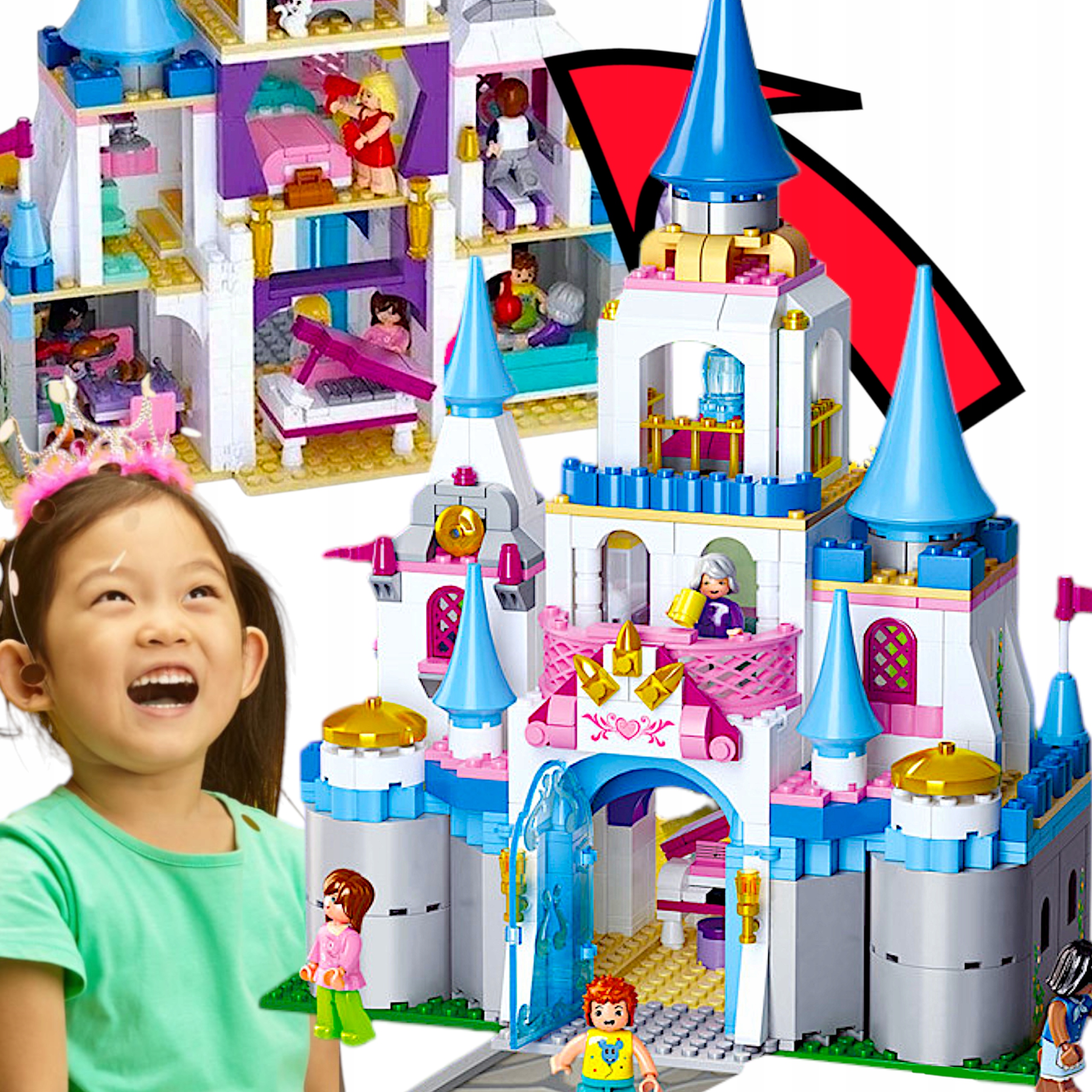 Klocki Zamek Disney Princess Lodowy Pałac Elzy, Kopciuszka Dla Dziewczynki