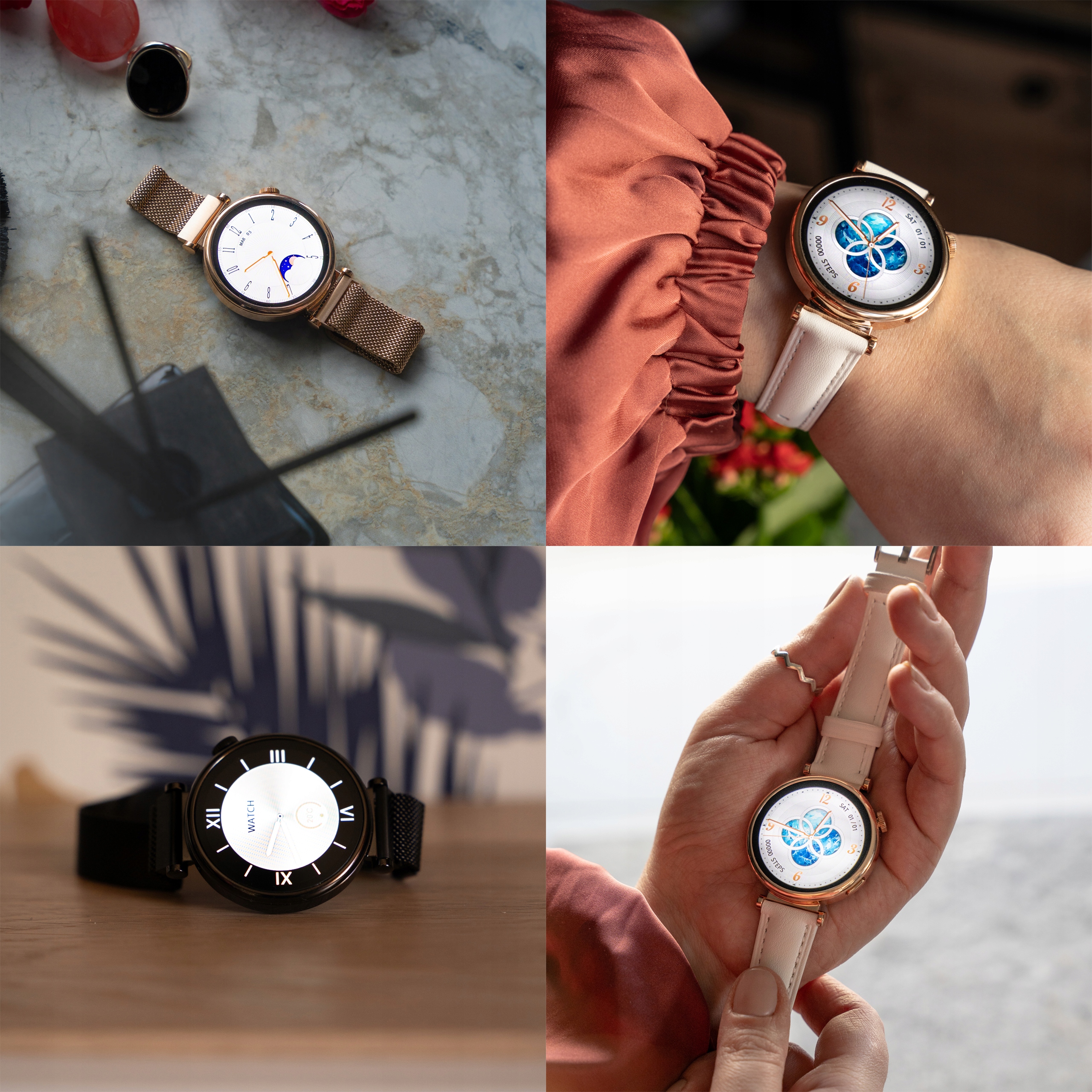 SMARTWATCH Zegarek Damski Ciśnieniomierz Puls Menu PL Rozmowy Sport 3 PASKI Model ROZMOWY POLSKIE MENU KARDIOWATCH JS4 MINI