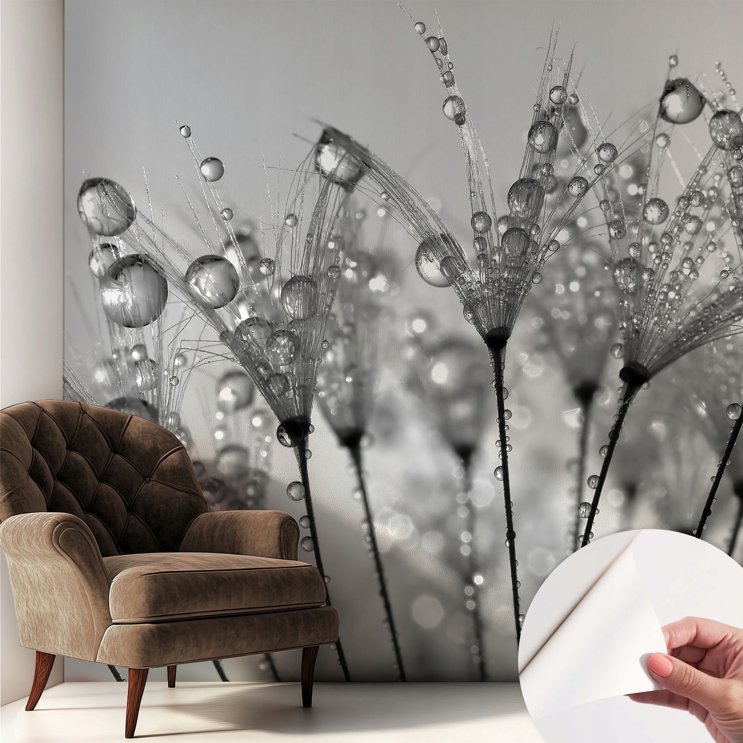 Dekorativní fototapeta Samolepicí dýha, mokrá jemnost 250 x 250 cm