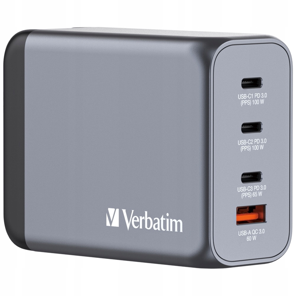 Verbatim Nabíjačka GaN 200W3xUSB-C/USB-A adaptér Eu/uk/us GNC-20