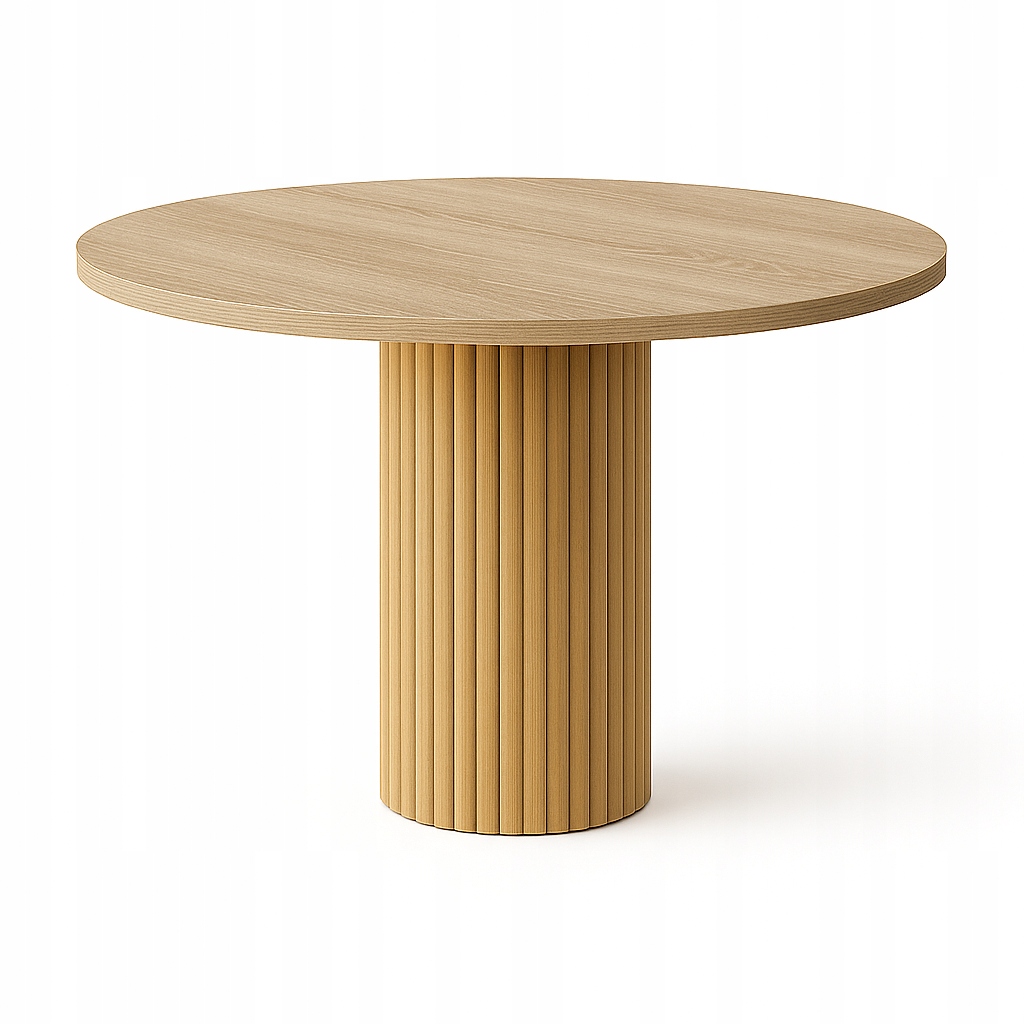 Stůl s kulatou deskou, stůl Dub Sonoma 90 cm, stůl na zlatém podstavci