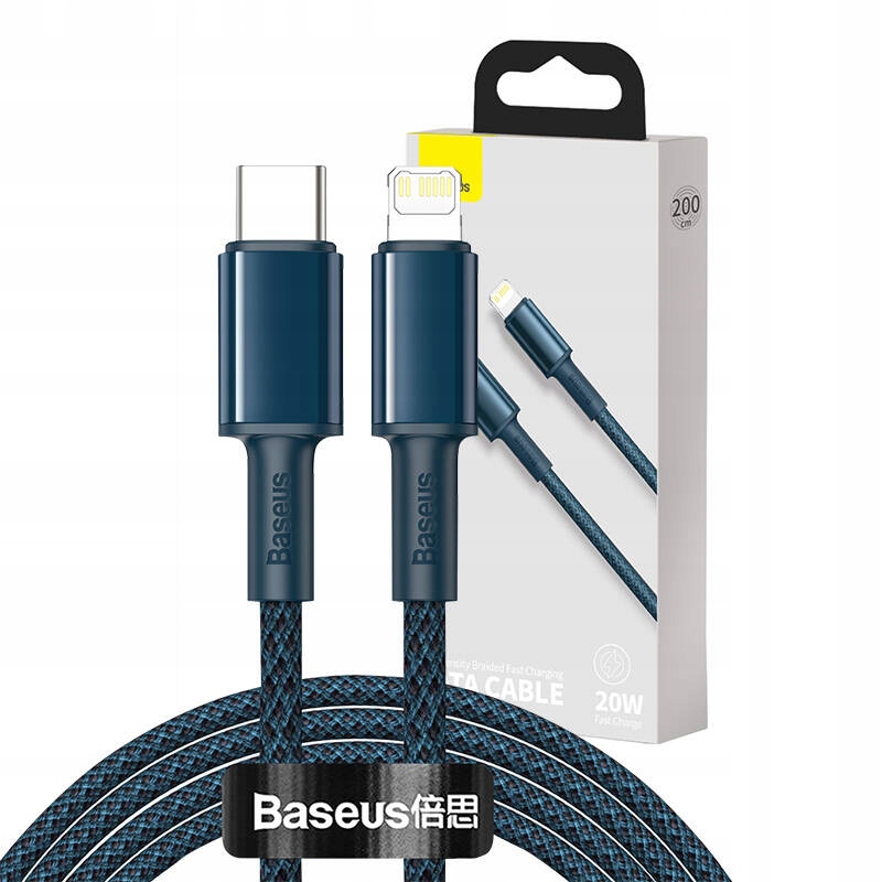 BASEUS KABEL PRZEWÓD USB-C DO LIGHTNING 20W 5A 2M WYTRZYMALY BEZPIECZNY
