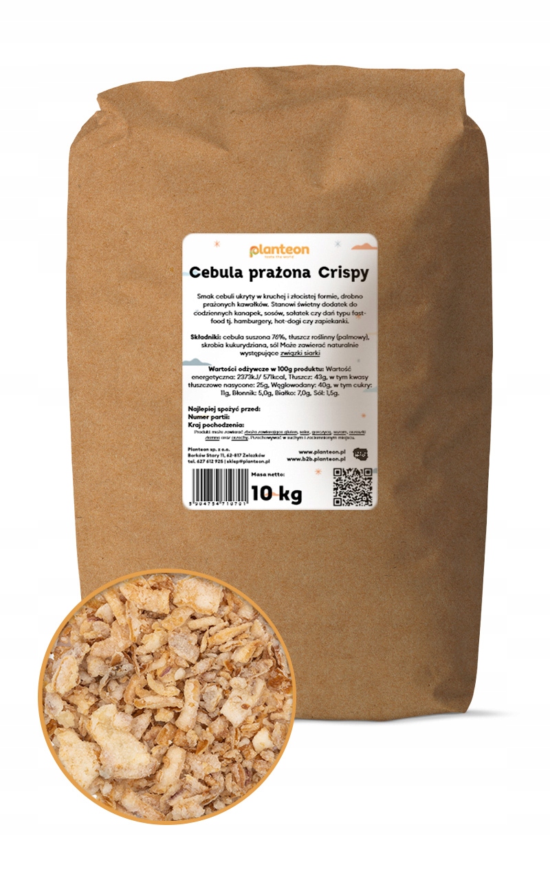Smažená cibule Crispy 10 kg křupavá fried onion křupavé cibulky Planteon