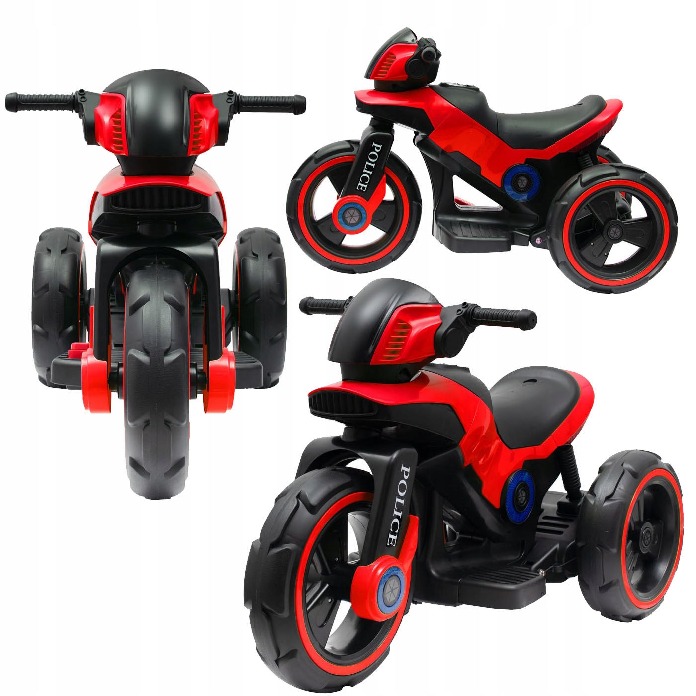 Babymix Police motocykl trójkołowy motor Baby Mix czerwony