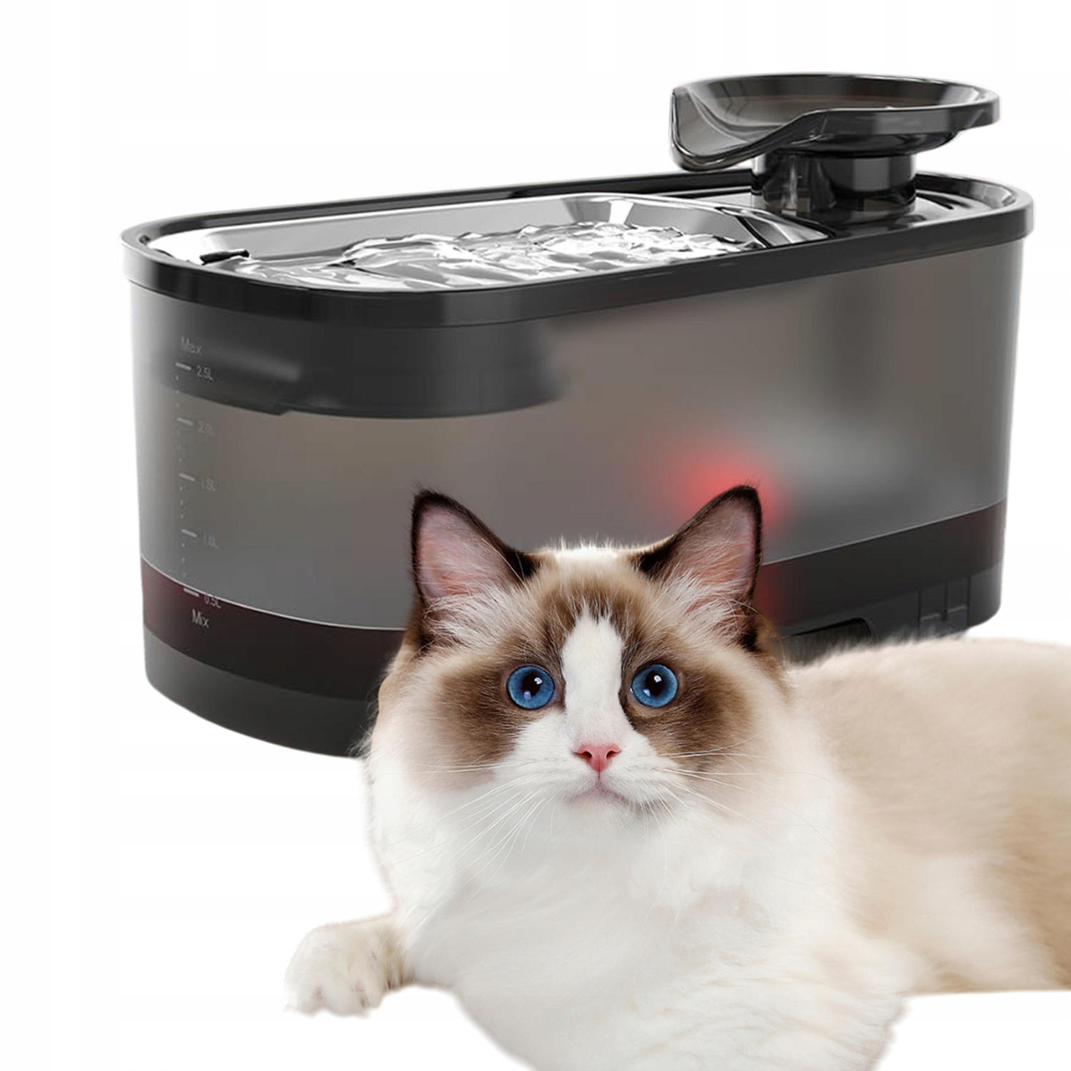 Levně Fontána Pro Kočky Psa 2.5 L Automatické Ticho Uhlíkový Filtr Vícežilový