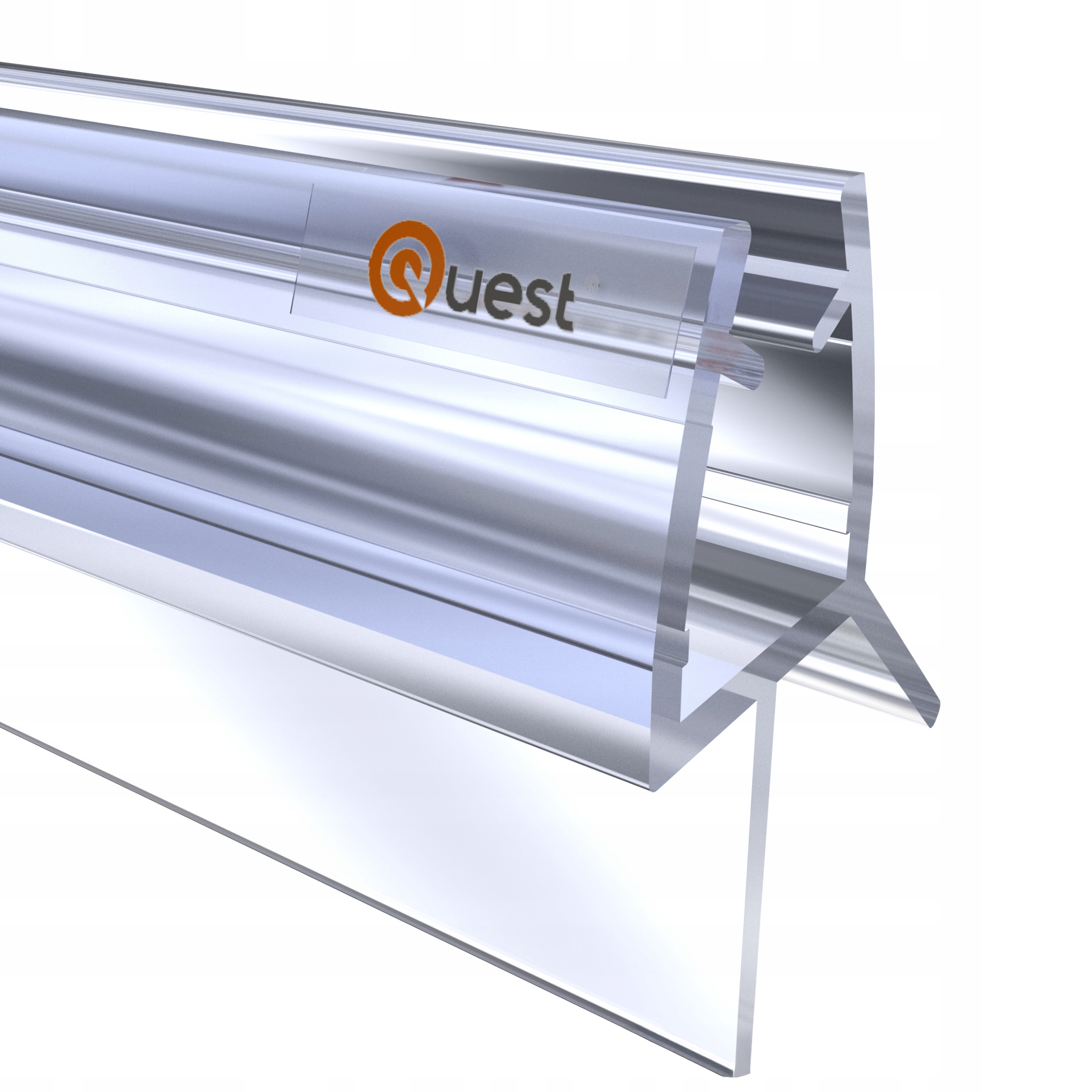 Spodná sprchová tesniaca podložka 100 cm priehľadná, 2 kusy, pero, digestor