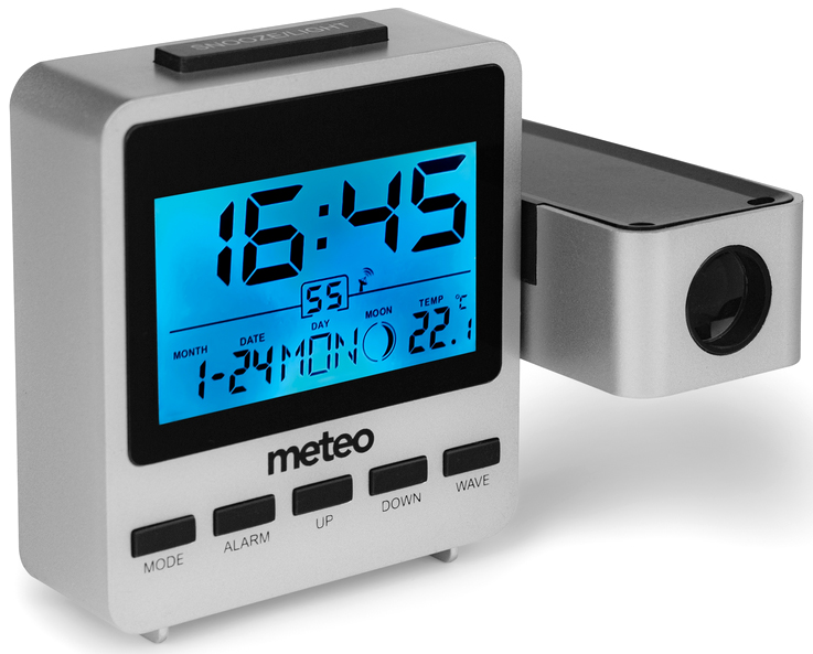 ZEGAR Z PROJEKTOREM BUDZIK STACJA POGODY DCF Model ZP9