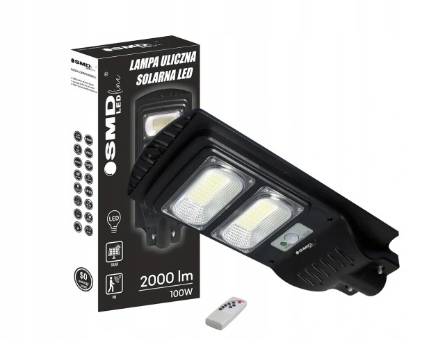 

Lampa Led Uliczna Solarna 100W 6000K IP65 2000LM