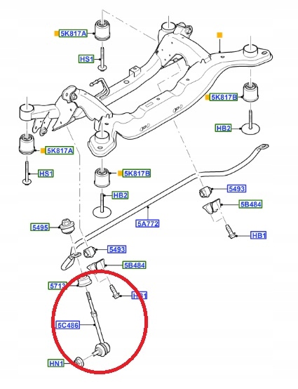 ŁĄCZNIK STABILIZATORA TYŁ MONDEO MK4 S-MAX KUGA OE Numer katalogowy części 1425853