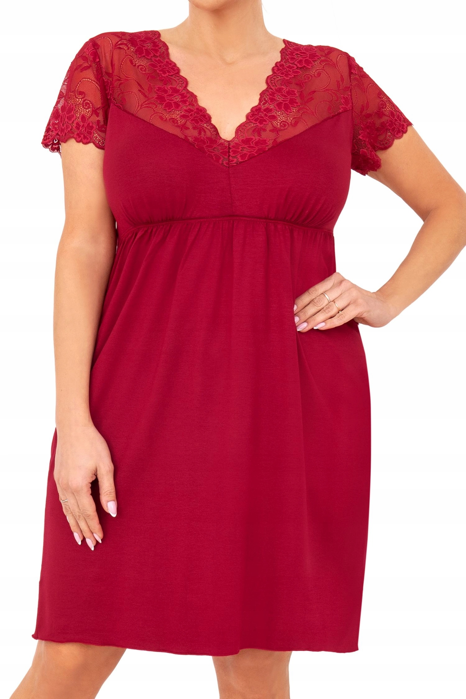 Donna košile noční dámská Livia Plus krátký rukáv za koleno velikost 3XL