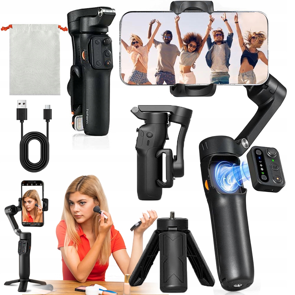 Gimbal Stabilizátor 3-OSÝ Pro Telefon Smartphone Na Telefon Dálkové Ovládání