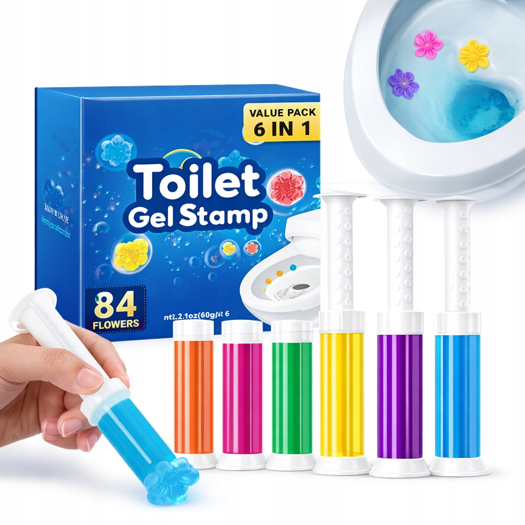 Gelové Razítko Na Wc Kroužky Gel Pro Toalety 6 Kusů 84 Aplikací Zásoba XXL